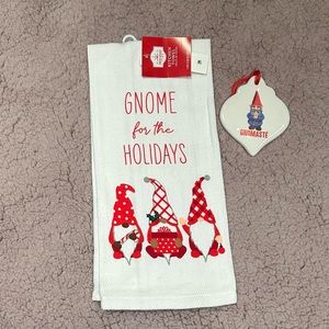 Gnome Tea Towel & Gnome Decoration NWOT
